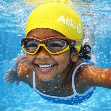 Imagem de Kit óculos de natação infantil+touca pu- paidi oficial alíki cor:amare