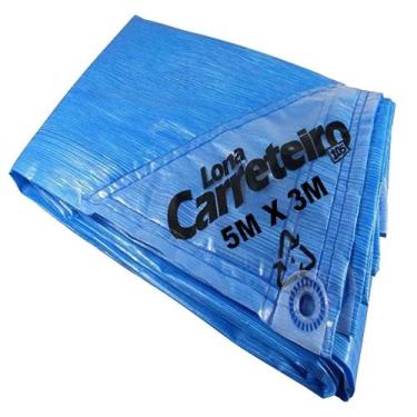 Imagem de Lona Carreteiro Encerado 5x3Azul com ilhoes Platico