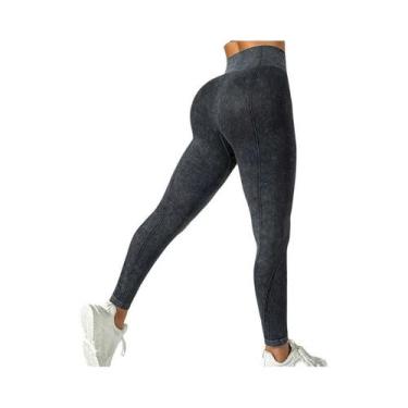 Imagem de Leggings De Yoga Femininas De Cintura Alta Sem Costura Em Nylon, Calça