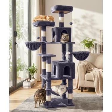 Imagem de Árvore para Gatos AMHANCIBLE 178 cm Torre Multinível para Gatos Grande