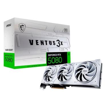 Imagem de Placa de Vídeo MSI Ventus 3X OC White NVIDIA GeForce RTX 5080 16GB GDD