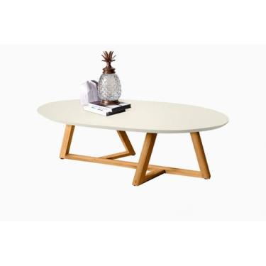 Imagem de Mesa De Centro Classic Oval Sala Moderna Com Pés Madeira - - Movenza E