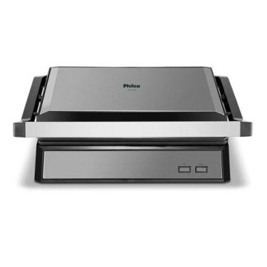 Imagem de Grill Philco 2 em 1 Chapa com Abertura 180º Inox PGR32 127v, Prata, 11