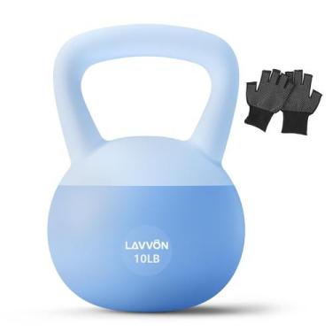 Imagem de Kettlebell LAVVON Macio 4,5 kg Pegada Antiderrapante Azul