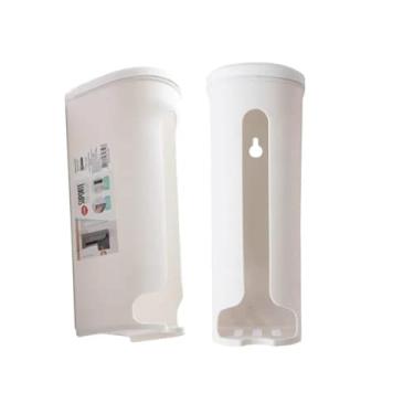 Imagem de Clink Suporte Organizador de Rolos Sacolas Adesivo Fixação Parede (Branco)