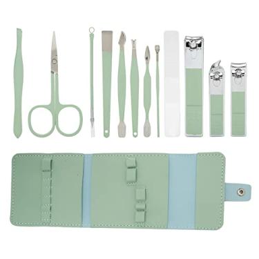 Imagem de Kit cortador de unhas, tesoura compacta portátil para sobrancelhas, agulha para acne, conjunto de manicure em aço inoxidável para salão de beleza para homens e mulheres para casa