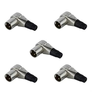 Imagem de Kit Com 05 Plug HJH XLR Macho Em L Com Pino Banhado A Ouro