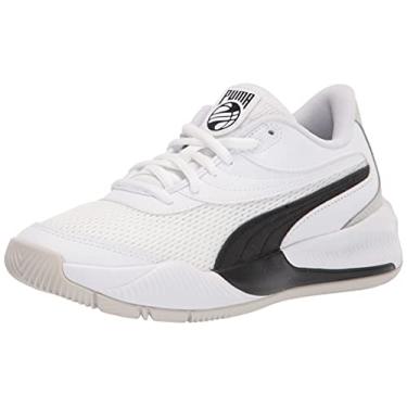 Imagem de PUMA Tênis de basquete triplo unissex infantil, Branco/preto, 6.5 Big Kid
