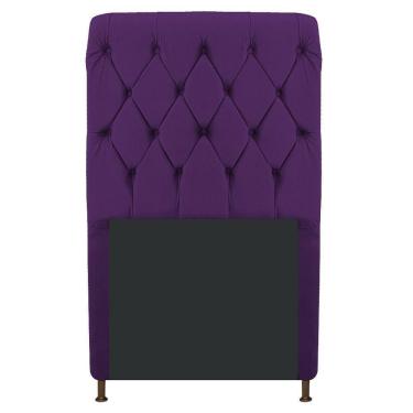 Imagem de Cabeceira Cristal 90 Cm Solteiro Com Capitonê Suede Roxo