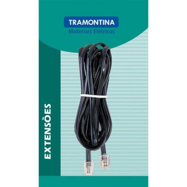 Imagem de Extensão Telefônica Lisa com Adaptador para Tomada RJ11/RJ45 Tramontina 5 metros Tramontina