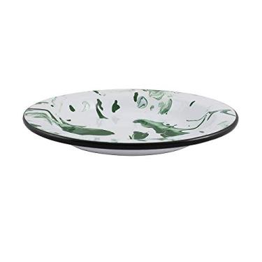 Imagem de Prato Fundo 22 Esmaltado Marmorizado Verde - 500 ml - Ewel