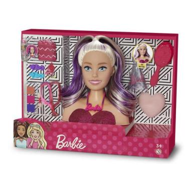 Kit Hair Cabelo Barbie Filme Salão Beleza Acessórios Menina - Rosa