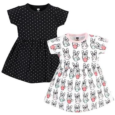 Imagem de Hudson Baby Vestidos de algodão para bebês meninas, Bonjour, 9-12 Meses
