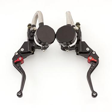Imagem de Rzmmotor Alavancas de Embreagem e Freio Hidráulico Duplo, Cilindro Mestre CNC Universal de 22 mm, Alumínio Anodizado Preto, 100% Alumínio, 125cc-600cc, Motocicleta Esportiva/Rua/Scooter