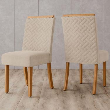 Imagem de Cadeiras Kit 2 Cadeiras Ester Nature/linho - Henn