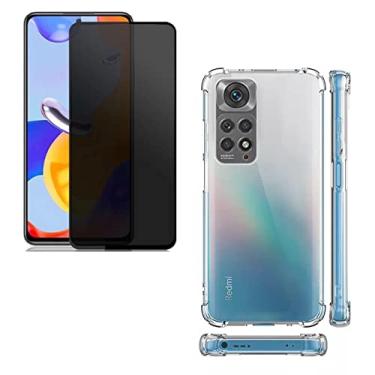 Imagem de Kit Capa Anti Impacto e Película Anti Spy Privacidade Xiaomi Redmi 10C Poco X4 Pro M4 Pro (Note 11 Pro)