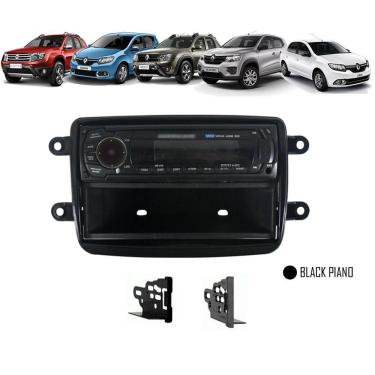 Imagem de Moldura De Painel 1 Din Renault Kwid Oroch Duster Sandero Logan Automatico 2012 Em Dian...
