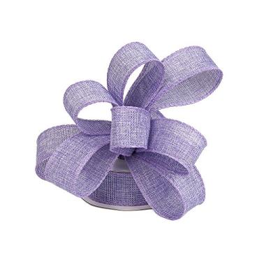 Imagem de (Light Purple) - Burlap Ribbon Perfect for Wedding Home Decoration Gift Wrap Bows Made Handmade Art Crafts 3.8cm X 10 Yard Spool (Blue)