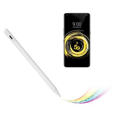 Imagem de Caneta Stylus para tela dupla LG V60 ThinQ, lápis digital capacitivo ativo compatível com caneta Stylus LG V60 ThinQ, boa para anotações e desenhos, caneta com controle de toque e recarga tipo C, branca
