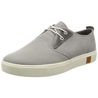 Imagem de Timberland Sapato Oxford masculino Amherst de lona de bico liso, Lona de algodão cinza Steeple, 7