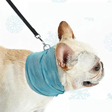 Imagem de Yajun Cachecol de bandana para cães Instant Ice Cooling verão poliéster elástico confortável babadores para caminhadas ao ar livre treinamento caminhadas, P (pescoço 35cm)