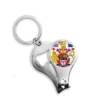 Imagem de Chaveiro abridor de garrafa com emblema nacional do Canadá e cortador de unhas