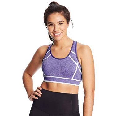 Imagem de C9 Champion Sutiã feminino sem costura com costas nadador, Pedra violeta mesclada, M