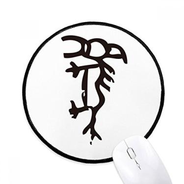 Imagem de DIYthinker Inscrições de ossos cavalo do zodíaco chinês tapete de mouse desktop escritório tapete redondo para computador
