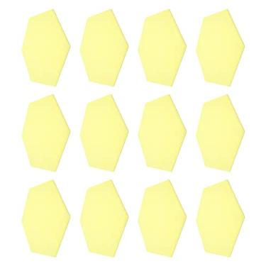 Imagem de Painéis acústicos hexagonais, placas de isolamento de som, adesivo para montagem e redução de ruído, fibra de poliéster para escritórios domésticos para estúdios de gravação (amarelo)