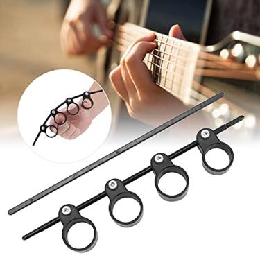 Imagem de Expansor de dedo, ferramenta de treinamento de dedo, expansor de instrumento musical, separador de dedo de piano, resistente ao alongamento para piano para guitarra (preto grande (extensão ajustável))