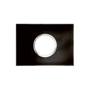 Imagem de Placa 2 Postos 4x2 Redondo Mirror Black Arteor Cod.575633 - Pial