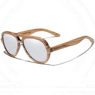Imagem de Óculos de Sol Artesanal Madeira Natural Kingseven com Lentes Polarizada Proteção uv400 G5965 Gradiente (C1)