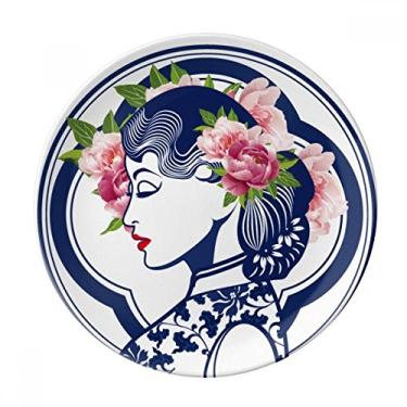 Imagem de Prato de beleza rosa de porcelana decorativa salver louça de jantar