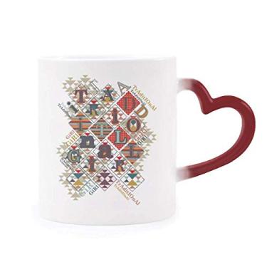 Imagem de Utensílios de jogo de cartas com estampa de fichas sensível ao calor, caneca vermelha que muda de cor