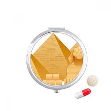 Imagem de Estojo de comprimidos com estampa de arte da pirâmide do Egito, dispensador de remédios