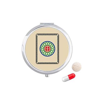 Imagem de Mahjong — Estojo de comprimidos com estampa de azulejo, caixa de armazenamento de medicamentos