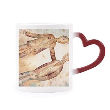 Imagem de May June Gêmeos Constelação Zodíaco Caneca sensível ao calor Caneca vermelha muda de cor