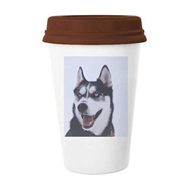 Imagem de Caneca de cerâmica para cães grandes Snow Husky Caneca de café bebendo vidro cerâmica copo
