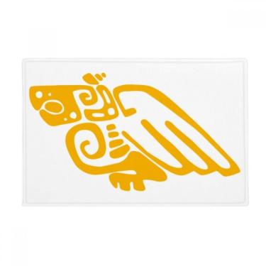 Imagem de DIYthinker Tapete de chão com águia mexicana Totems mexicana Ancient Civilization Tapete antiderrapante para porta de banheiro