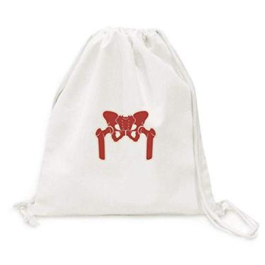Imagem de Mochila de lona com cordão, ossos de ilustração humana, bolsas de compras para viagem