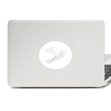 Imagem de Adesivo de vinil com estampa de pombo branco abstrato de origami, decalque para notebook