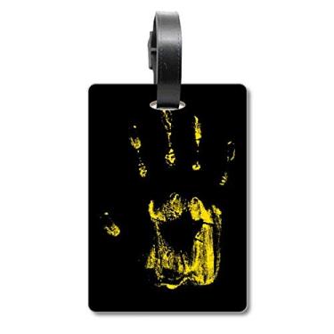 Imagem de Bolsa de viagem com estampa de terror para Halloween e cartão de bagagem