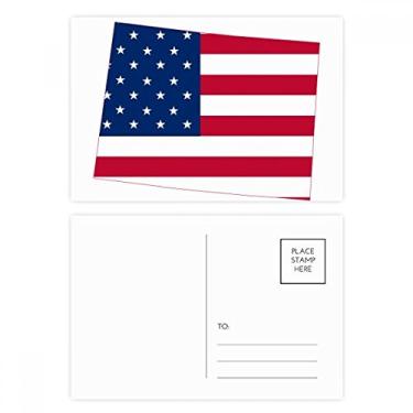 Imagem de Mapa da América do Colorado com estrelas listradas, cartão postal de aniversário para enviar cartão de agradecimento