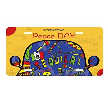 Imagem de DIYthinker Tequila Sombrero Guitar Chili Mexico Elment placa etiqueta decoração carro dia da paz