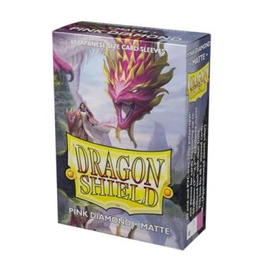 Imagem de Dragon Shield Japanese Size Sleeves – Matte Pink Diamond 60CT - Card Sleeves Smooth & Tough - Compatible with Pokemon, Yugioh, & More– TCG, OCG