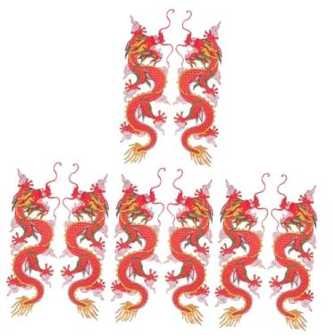 Imagem de TEHAUX 8 Peças Patch De Pano Em Forma De Dragão Remendos De Chapéu Remendos De Roupas Faça Você Mesmo Remendos De Ferro Dos Desenhos Animados China Tecido Vermelho Desenho Animado