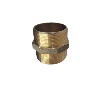 Imagem de Niple Sextavado Latão Rosca 2" x 2" Acabamento Amarelo