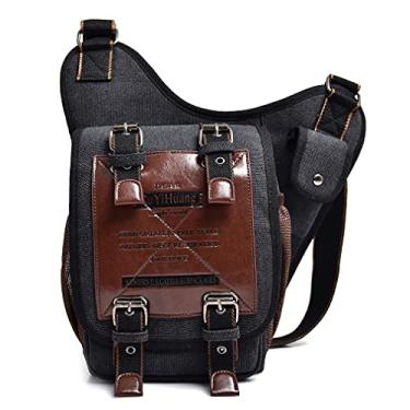 Imagem de Pochete de couro para homens e mulheres, cinto multiuso, para motociclismo, esportes ao ar livre, ciclismo, equitação, caminhada, acampamento, #21 preto, One Size