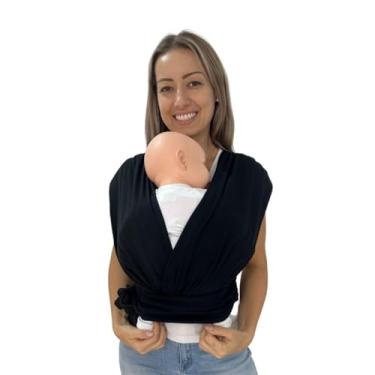 Imagem de Sling Canguru Carregador De Bebê Fácil De Vestir Algodão (Preto 01, P)
