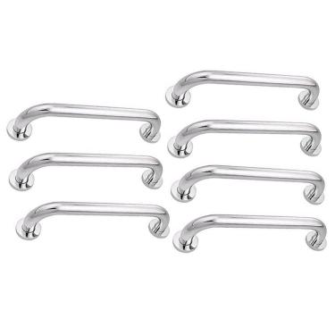 Imagem de Alça De Apoio Inox Barra 30cm Kit 7 Unidades Acessibilidade Corrimao Suporte Corredor